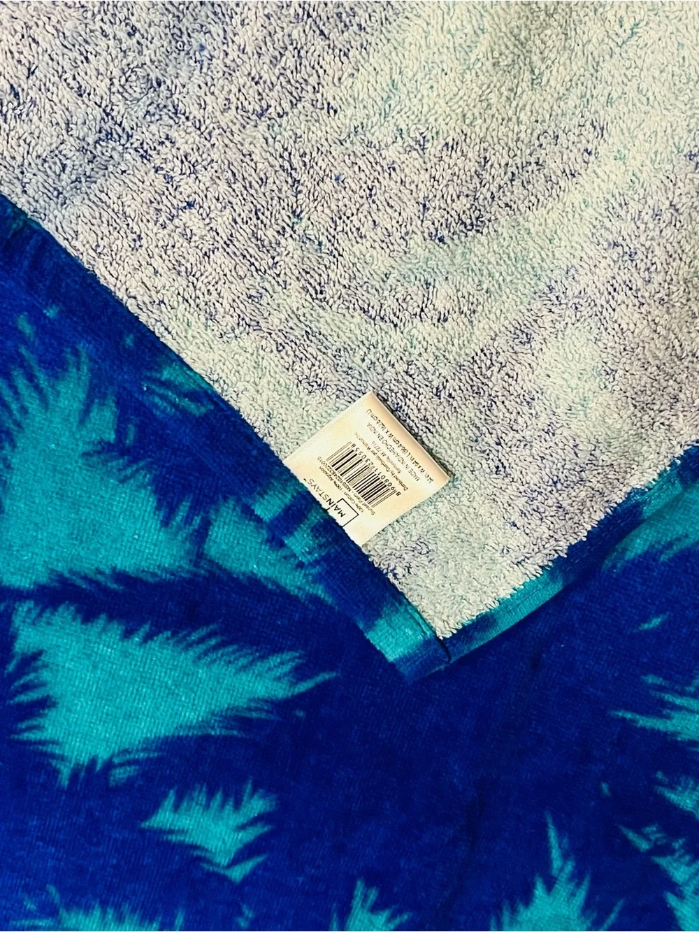 Bright Blue/Turquoise Tropical Palm Tree Beach Towel